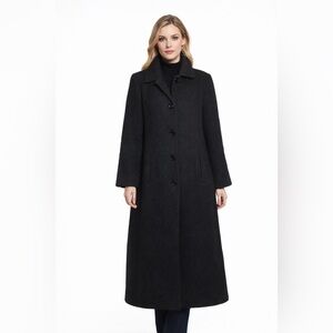 VTG Donnybrook Black Tweed Wool Ukraine Double Breasted Oversized Long Coat 6